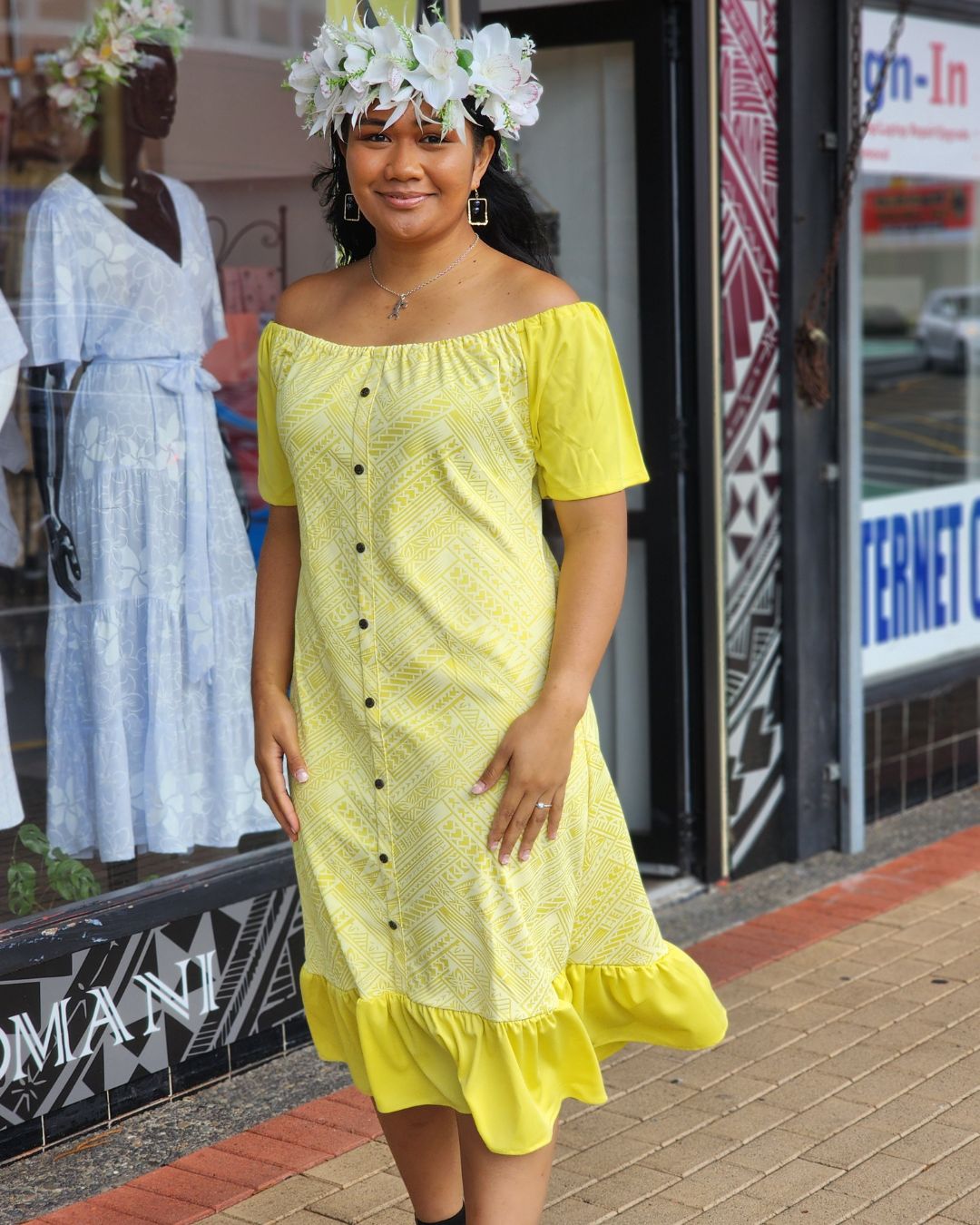 Poly Pastel Ruffle Dress