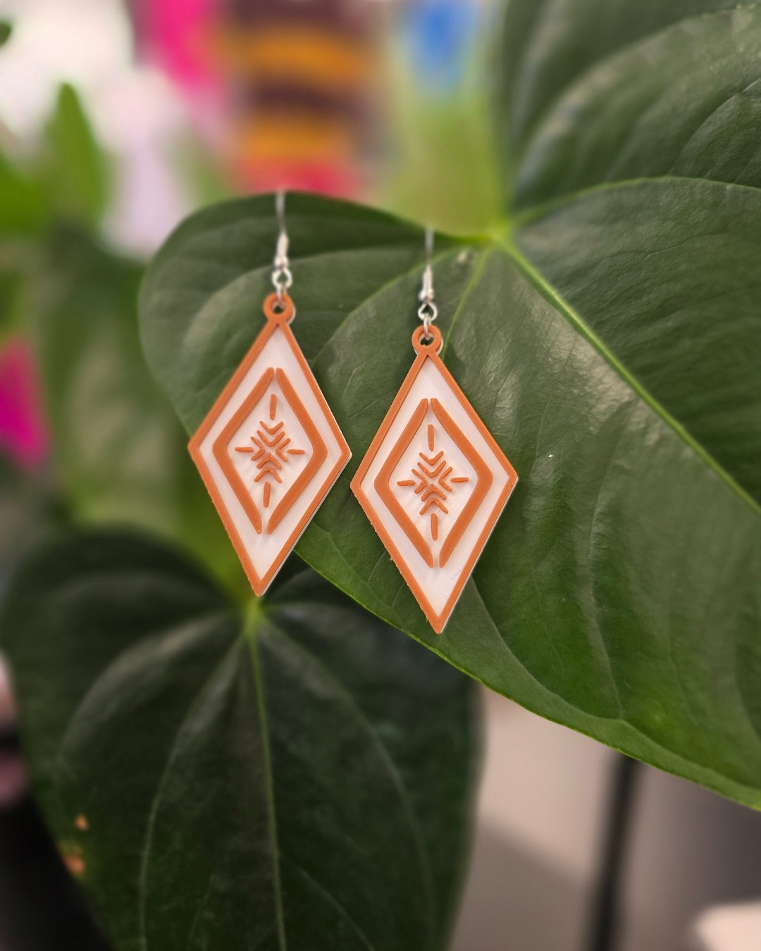 NZ Handcrafted Acrylic Earing - Diamond Drops