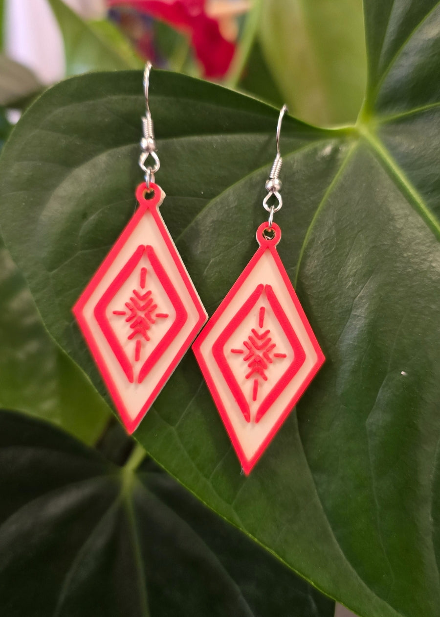 NZ Handcrafted Acrylic Earing - Diamond Drops