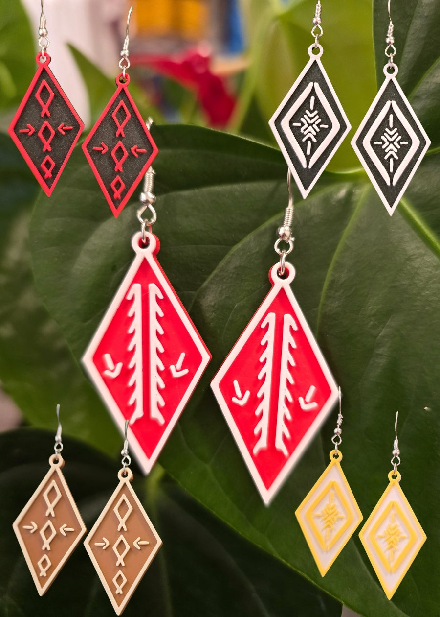 NZ Handcrafted Acrylic Earing - Diamond Drops