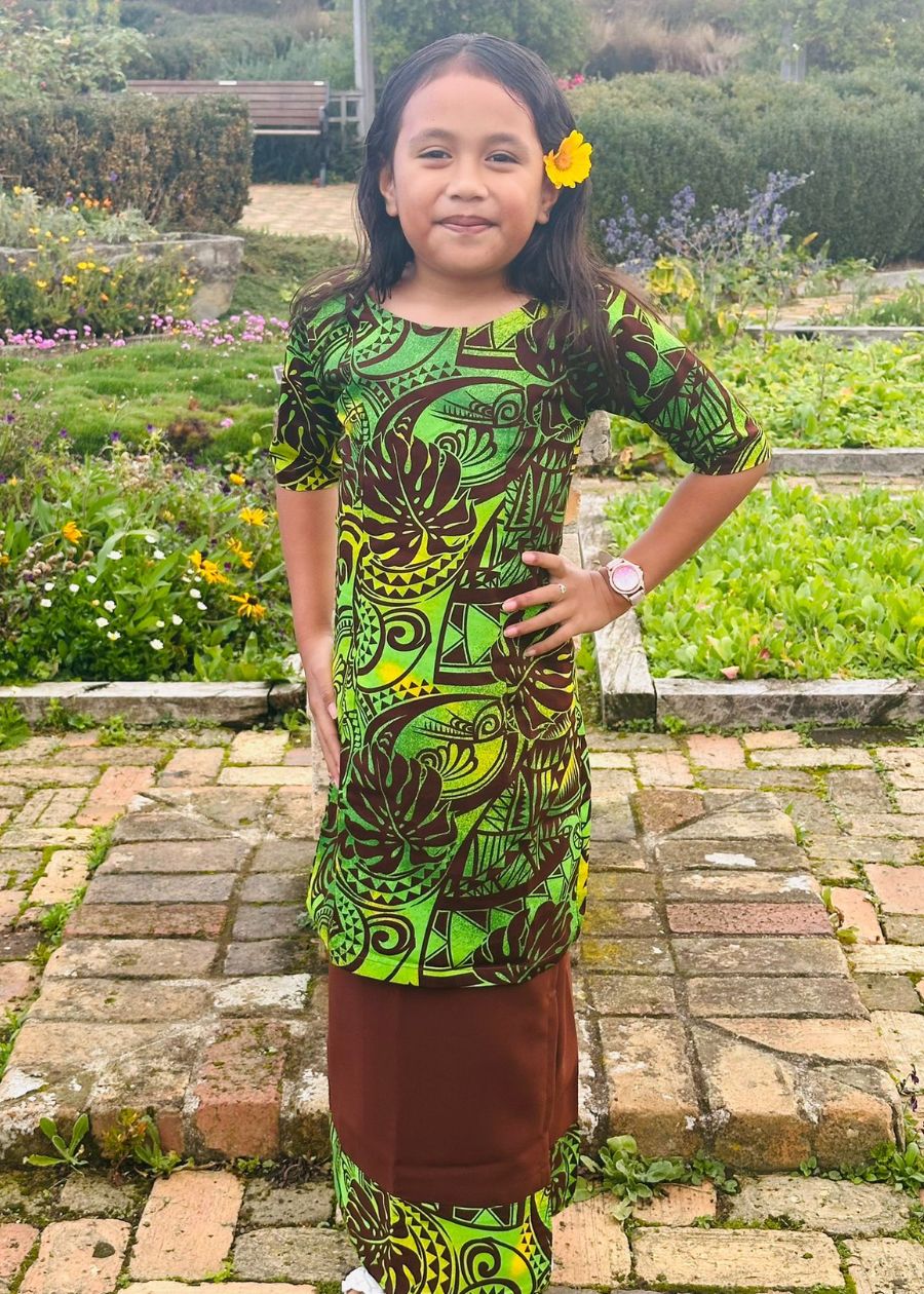 Girl's Green Puletasi