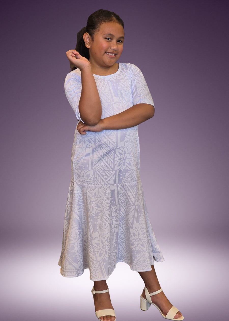 Girl's White Mermaid Dress