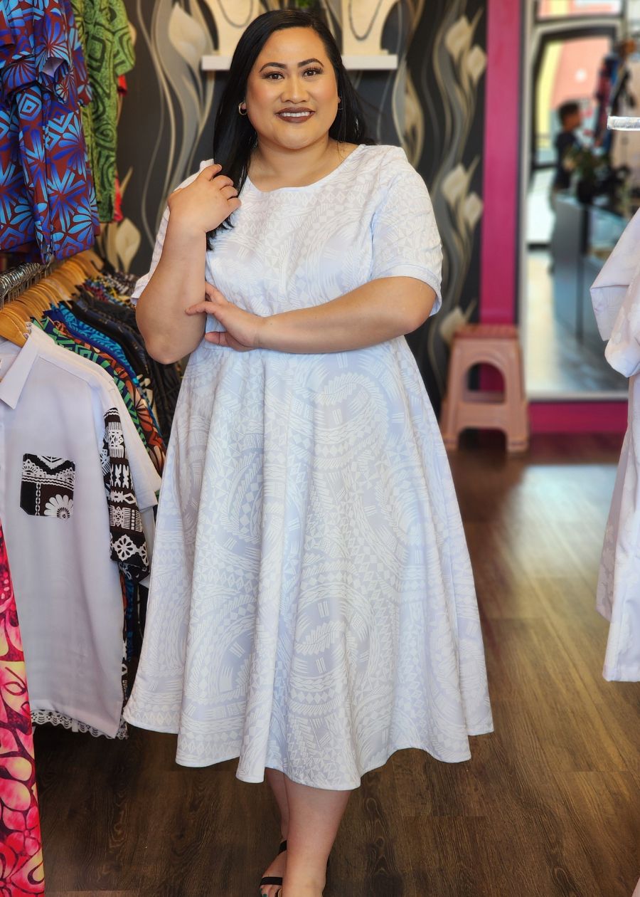 Manaia White Baby Waist Dress