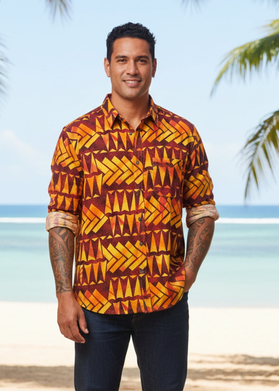 Men's Long Sleeve Sunset Shirt