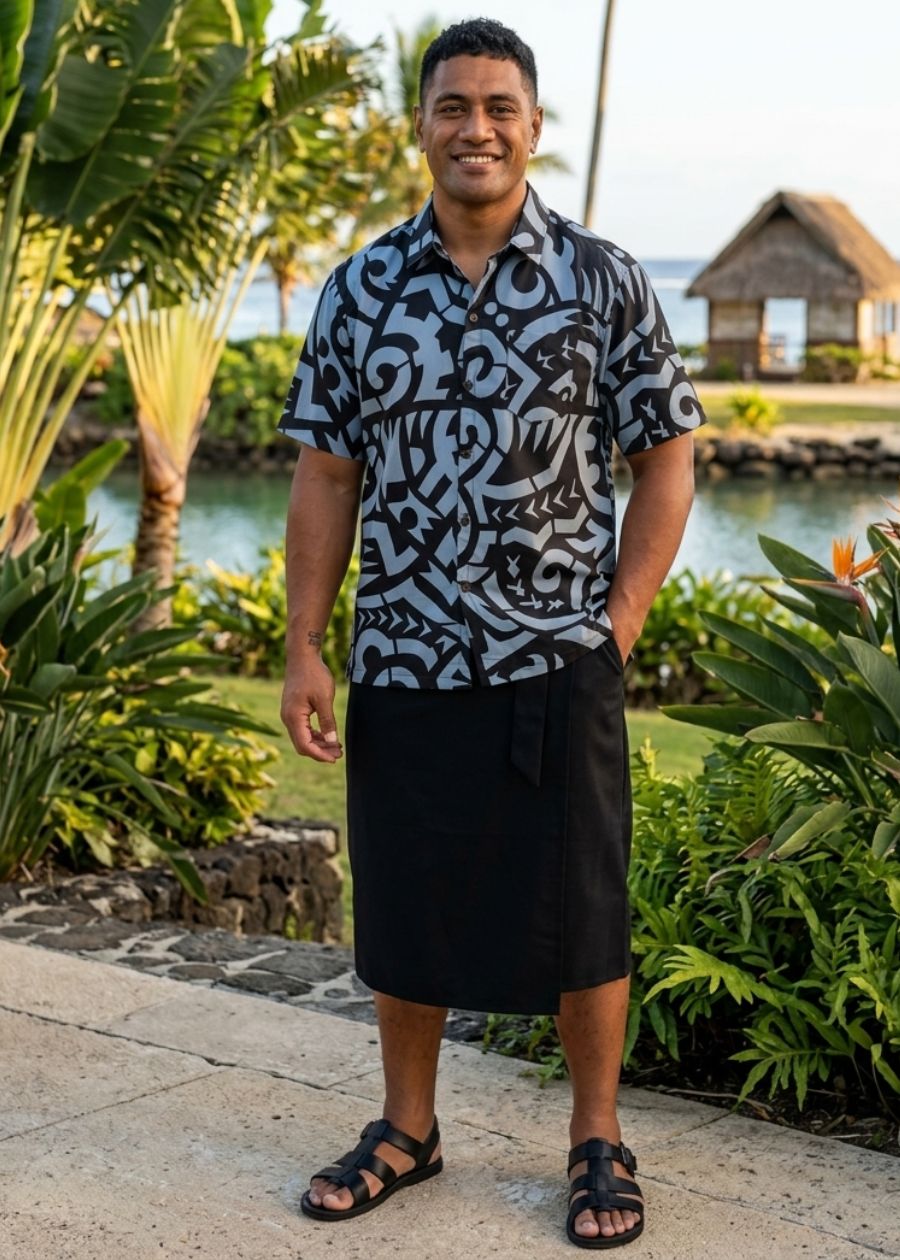 Handprinted Cotton Aloa - Charcoal