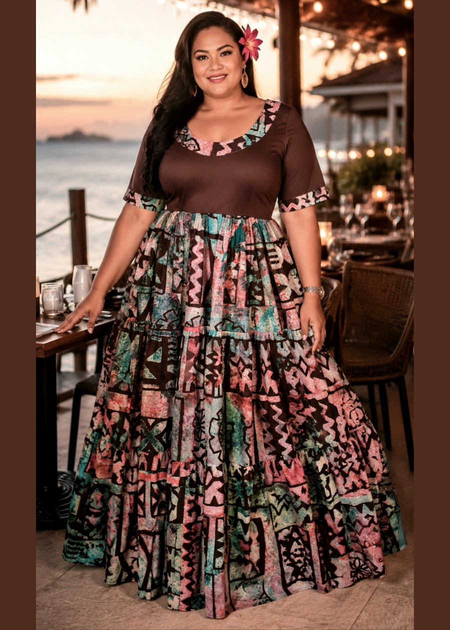 Lizzy Handprinted Gown Dress