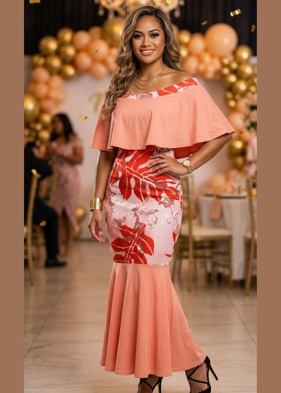 Penina Fishtail Off Shoulder Dress