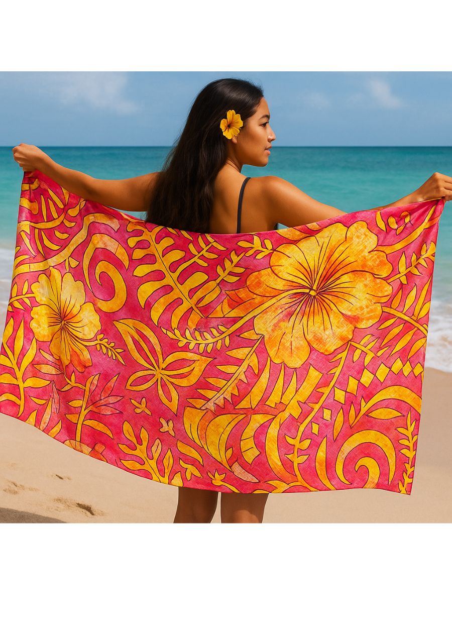 Heavy Rayon Digital Print Sarong - Pink