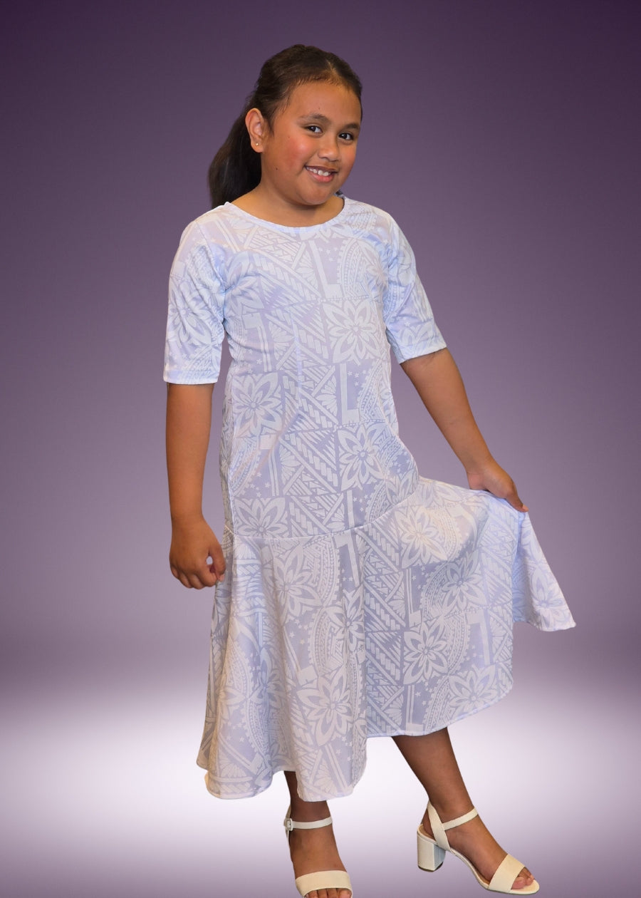 Girl's White Mermaid Dress