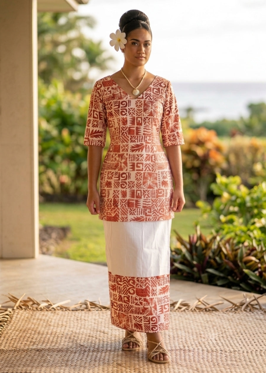 Litia V-Neck Puletasi/Sulu Jaba