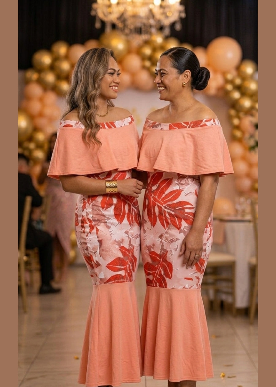 Penina Fishtail Off Shoulder Dress