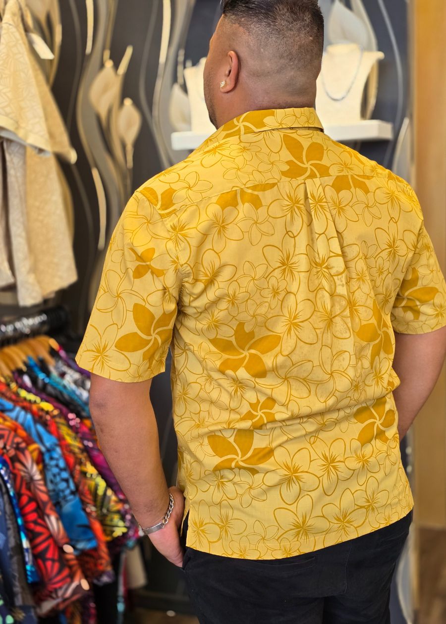 Lomani Handprinted Frangipani Shirt