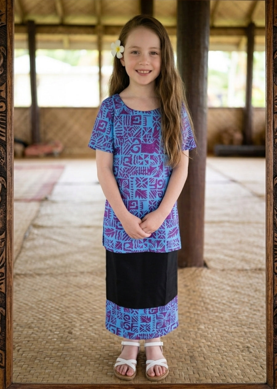 Girl's Puletasi - Blue