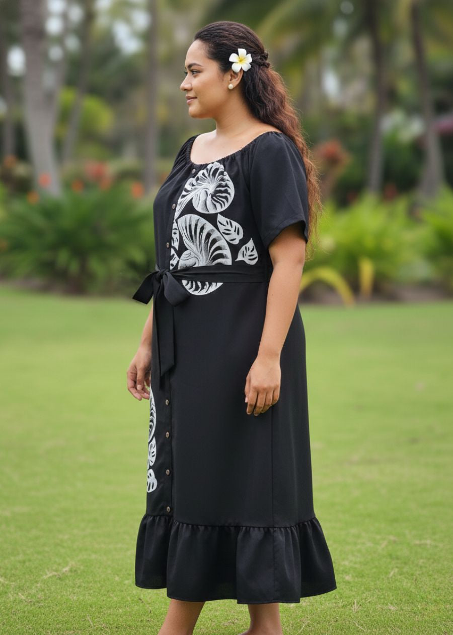 Shelly Black Ruffle Dress