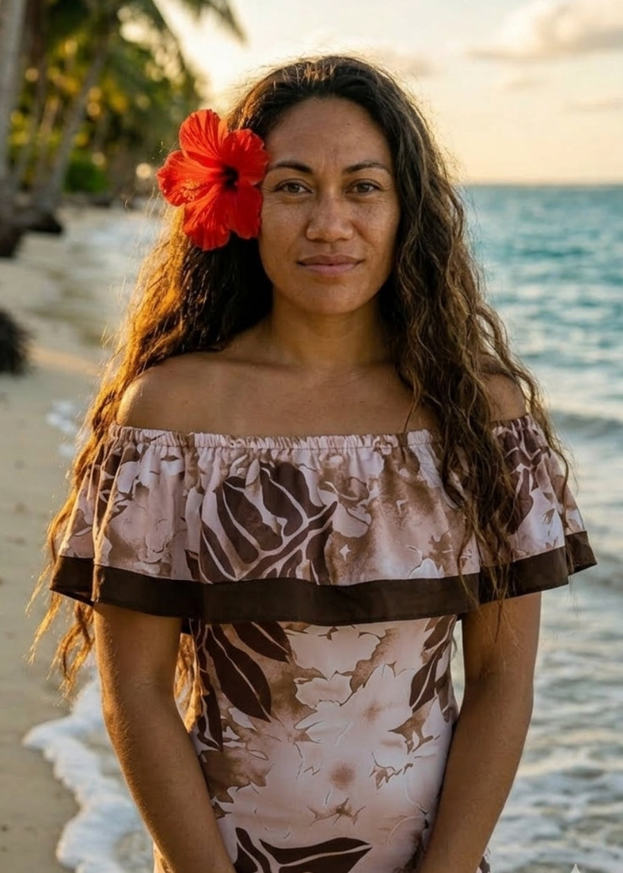 Aloha Double Layer Off Shoulder Dress