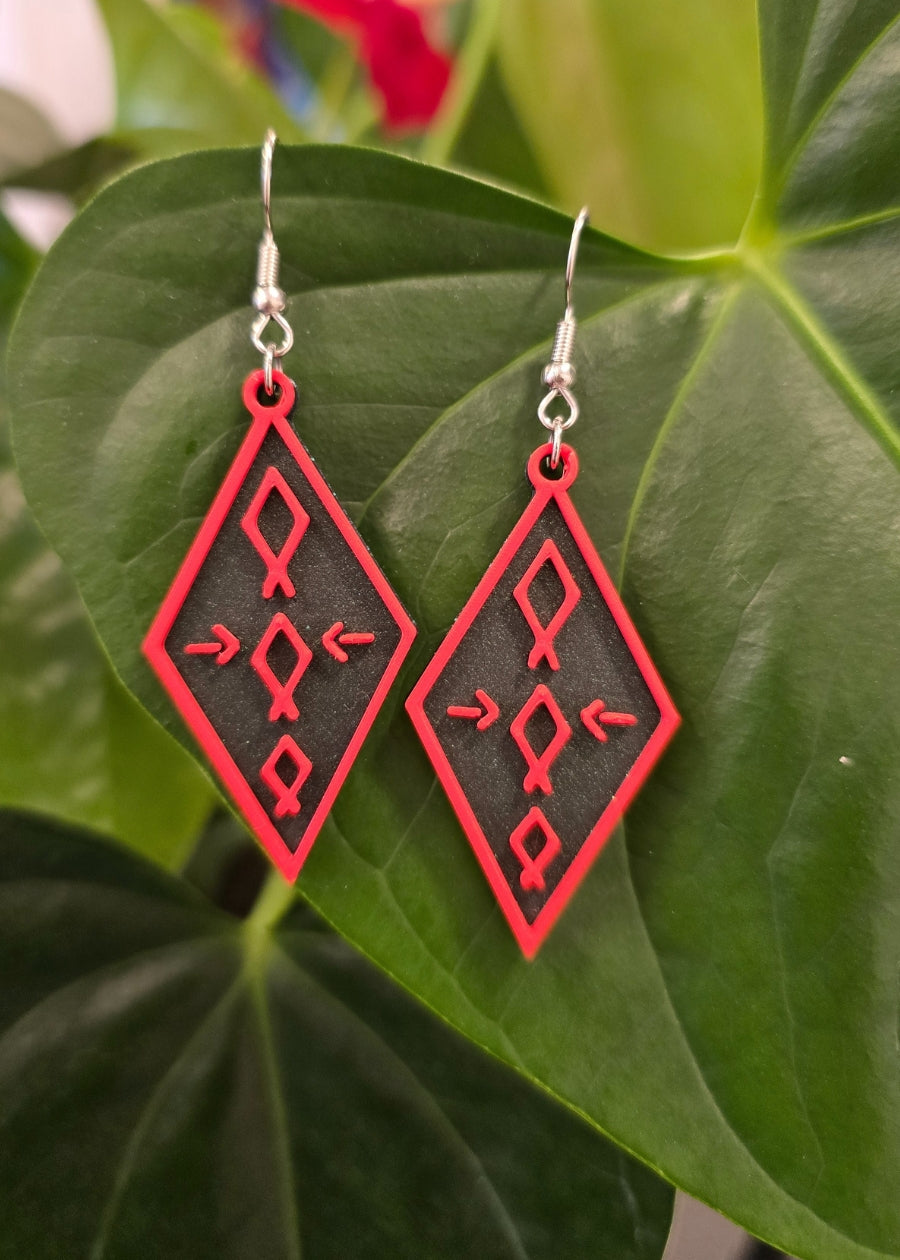 NZ Handcrafted Acrylic Earing - Diamond Drops