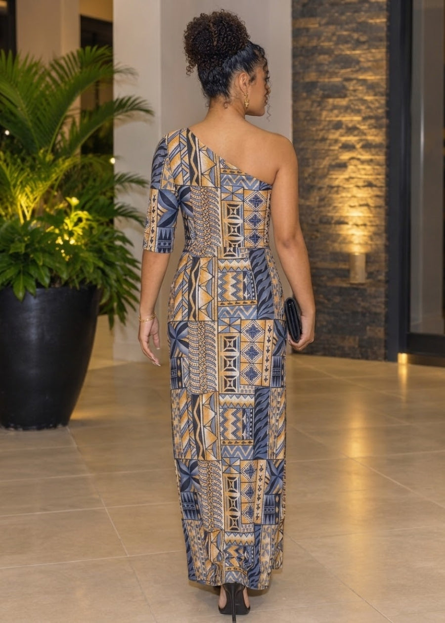 Zara One-Shoulder Maxi Dress