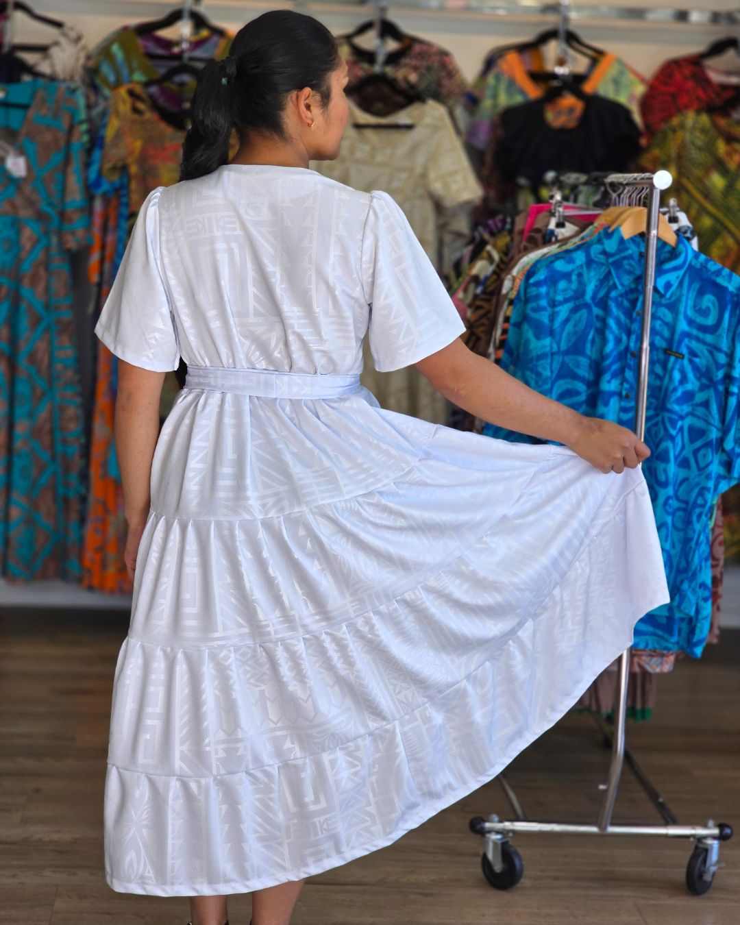 Flora White Layered Dress