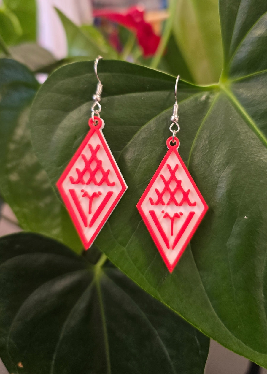 NZ Handcrafted Acrylic Earing - Diamond Drops