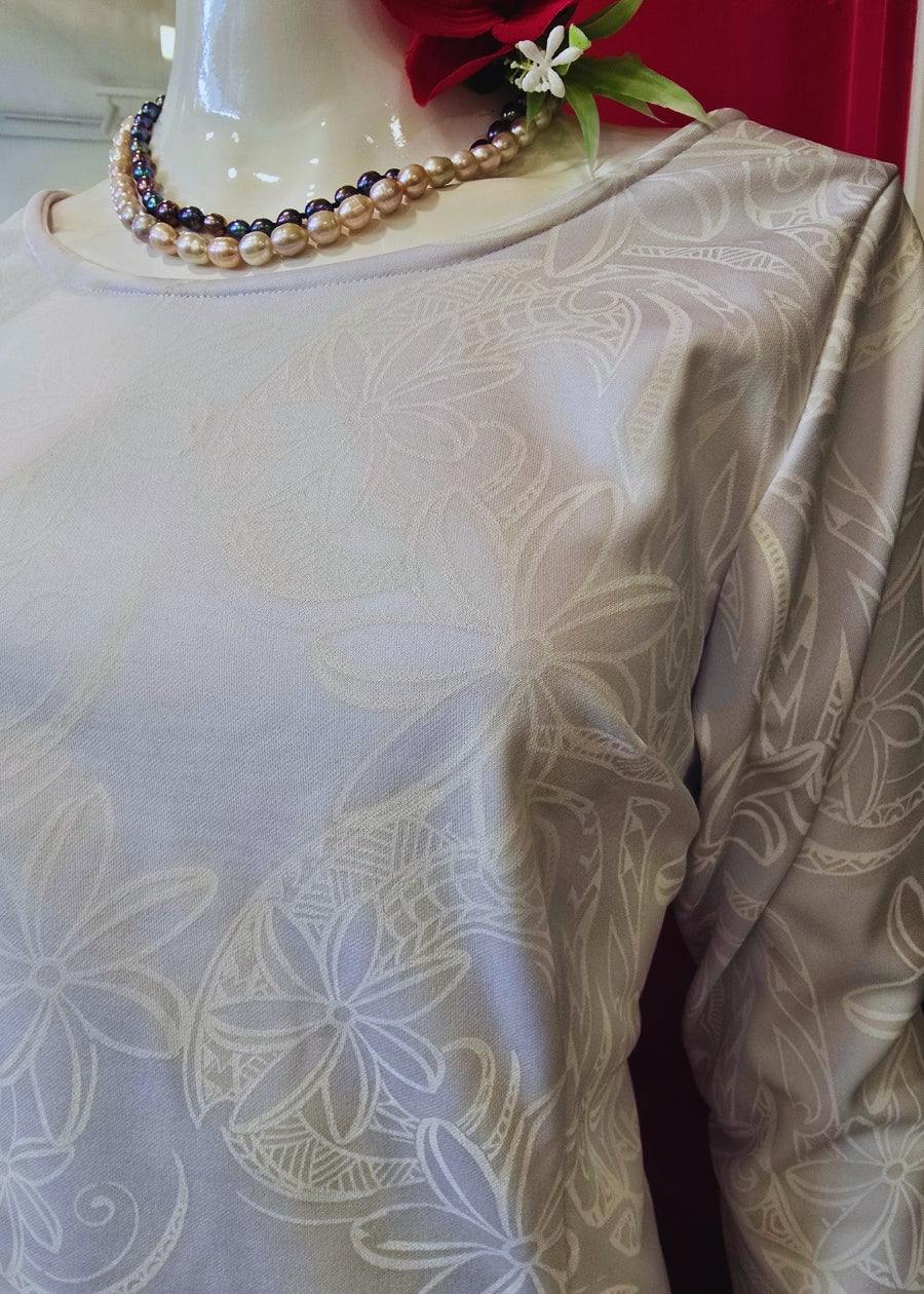 Losana Handprinted White Stretch Dress