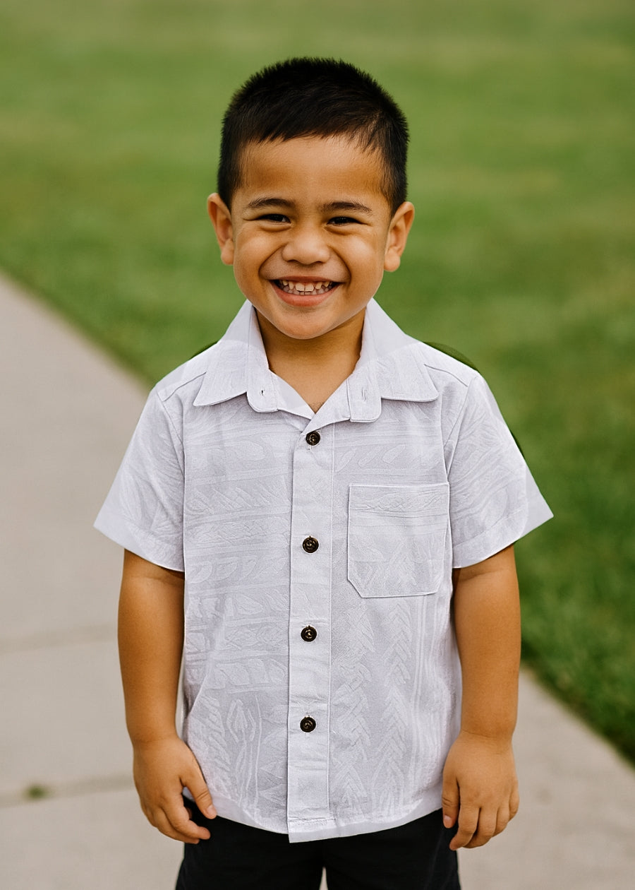 Boy's Elei White Short Sleeve Shirt