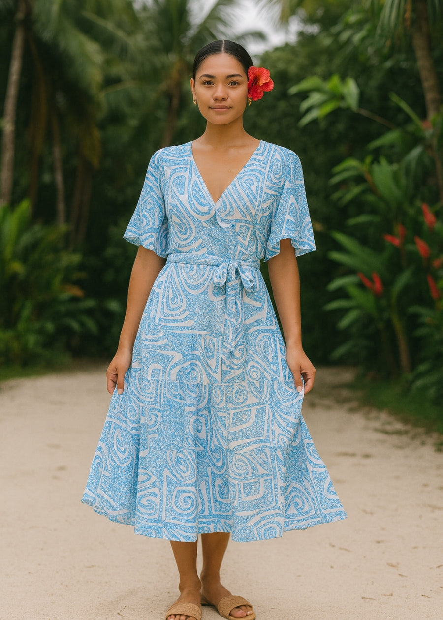 Selina Handprinted Layered Dress