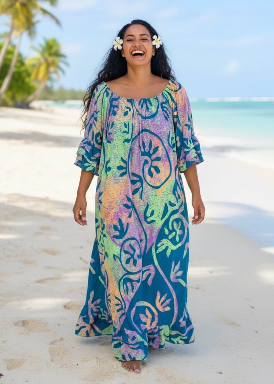 PIA Rayon Dress - Aqua