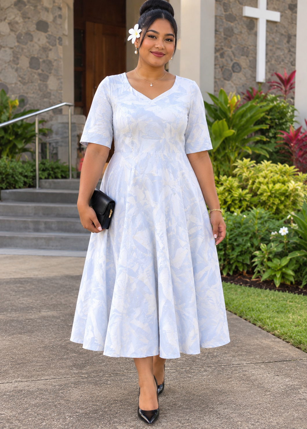Lagi Mid Waist White Dress