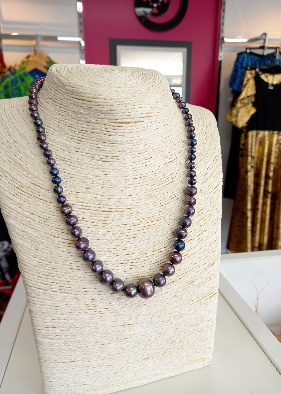 Single Strand Mixed Black Freshwater Pearls