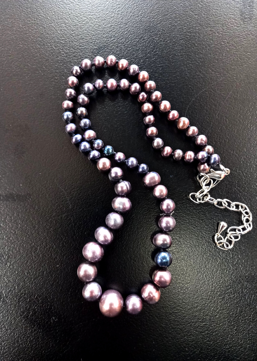 Single Strand Mixed Black Freshwater Pearls