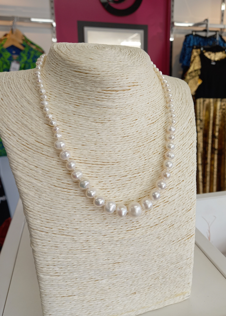 Single Strand Mixed White Freshwater Pearls